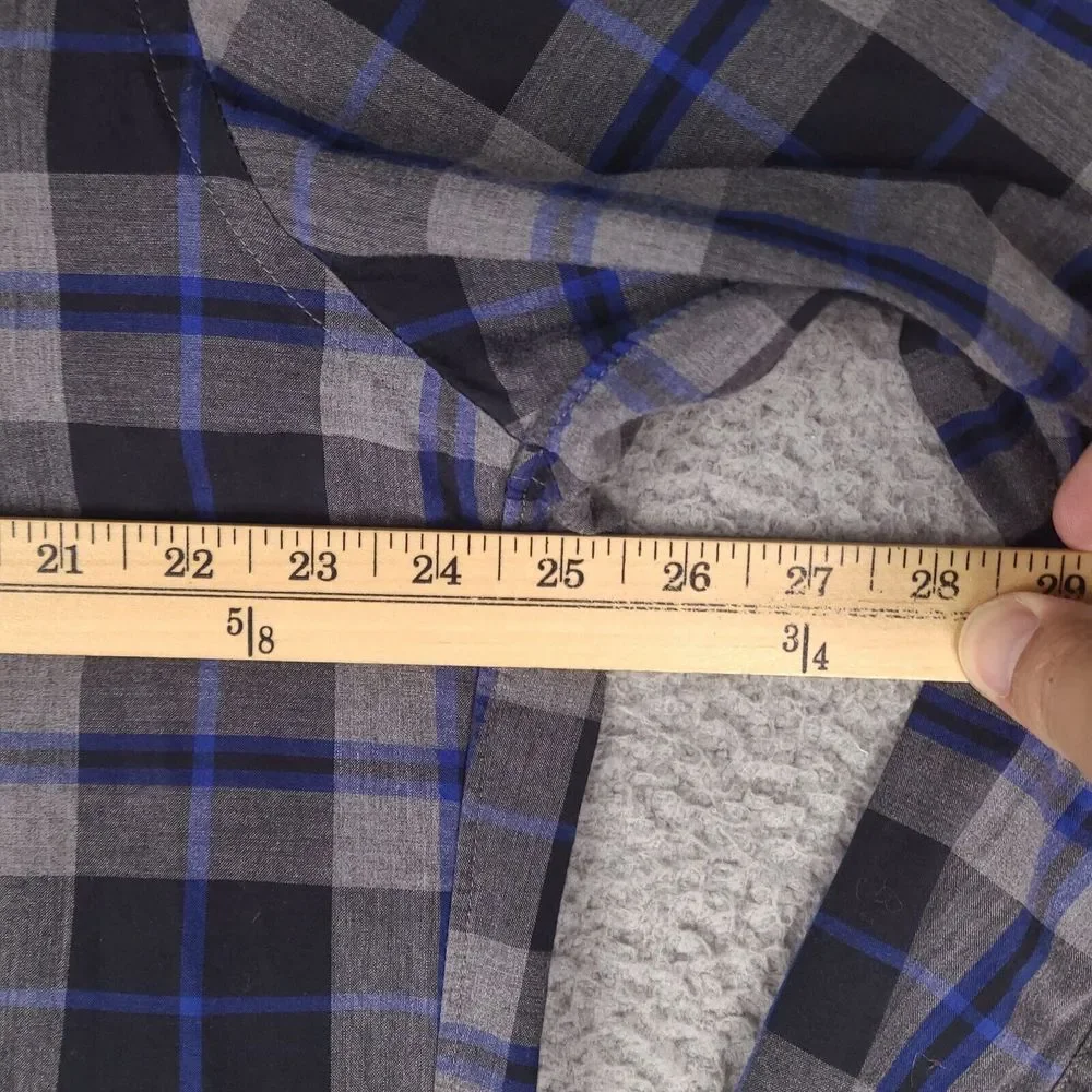 J. Crew Shirt Mens XL Gray‎ Black Blue Button Down Long Sleeve Preppy Casual